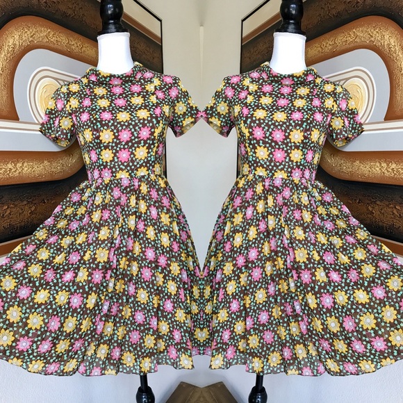 🌸Vintage ‘50s Cherry Blossoms Dress XS/S🌸 - Picture 2 of 8